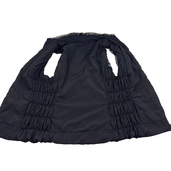 Fuda Faux Fur Nylon Ruched Reversible Outdoor Vest Women's Size Large - Picture 4 of 8